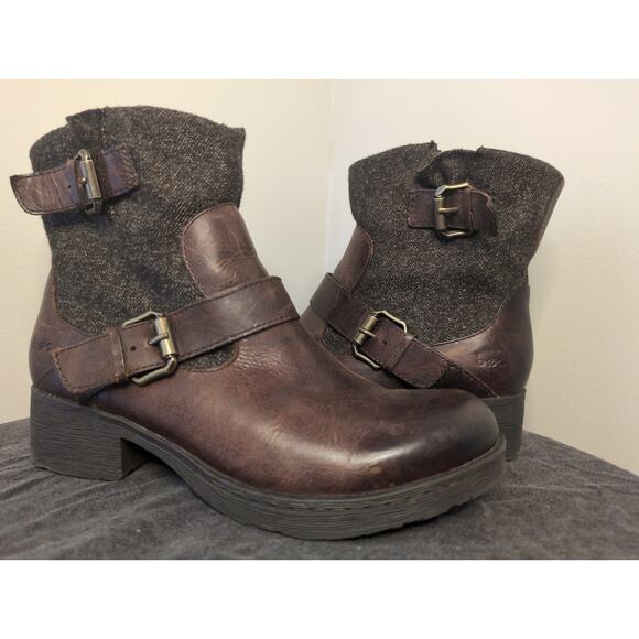 B.O.C. Born Lucy equestrian style tweed buckle brown boots 7 - Picture 1 of 7